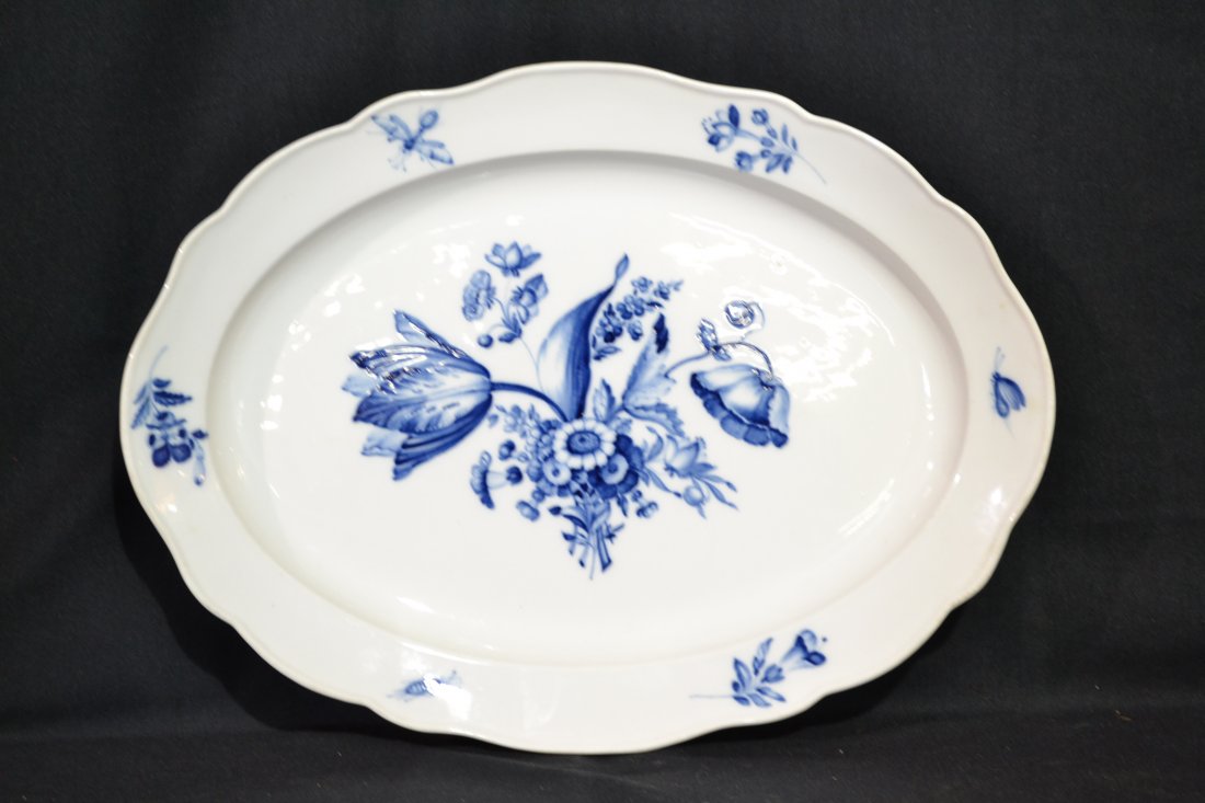 LARGE MEISSEN "MARCOLINI" SERVING PLATTER WITH: FLOWERS , BEES & DRAGONFLY - 15" x 20"