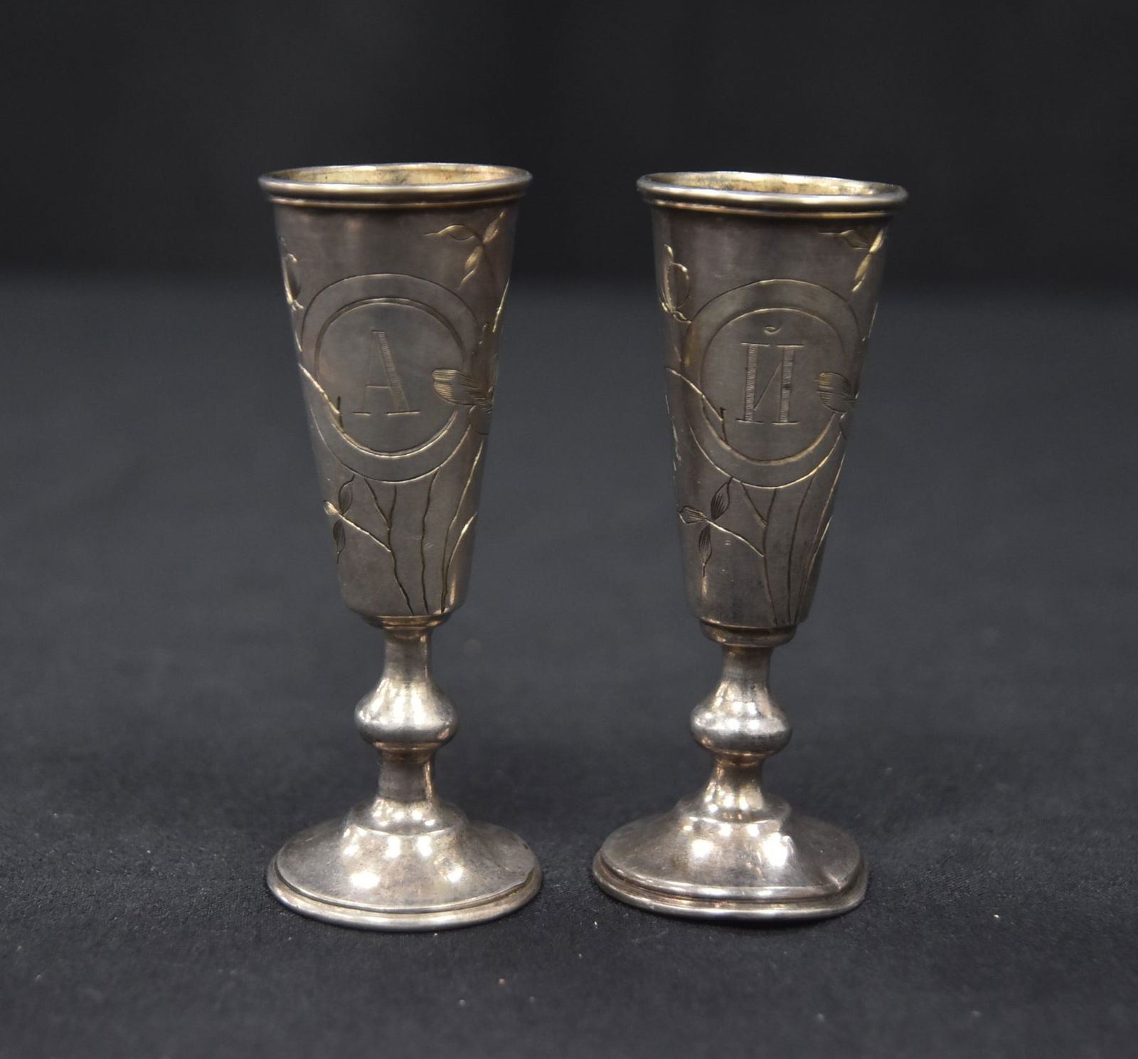 (2) RUSSIAN 84 SILVER KIDDISH CUPS (1 of 10)