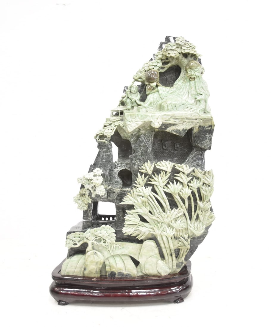 VERY LARGE CARVED JADE MOUNTAIN (1 of 13)