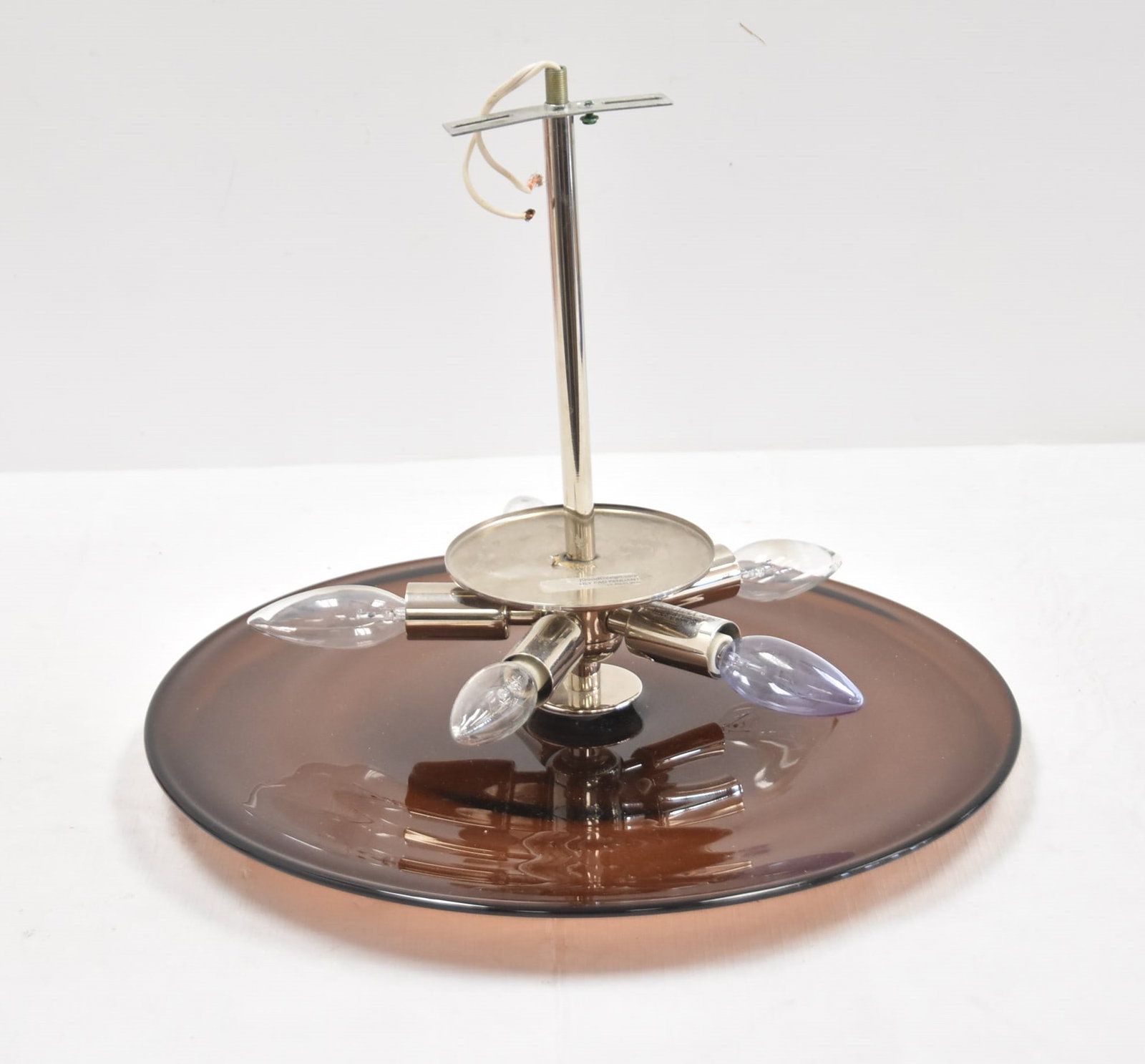 BROWN JGOODE DESIGN LILY PAD PENDANT FIXTURE: BROWN GLASS ILY PAD FORM PENDANT LIGHT FIXTURE, JGOODEDESIGN - 16" D