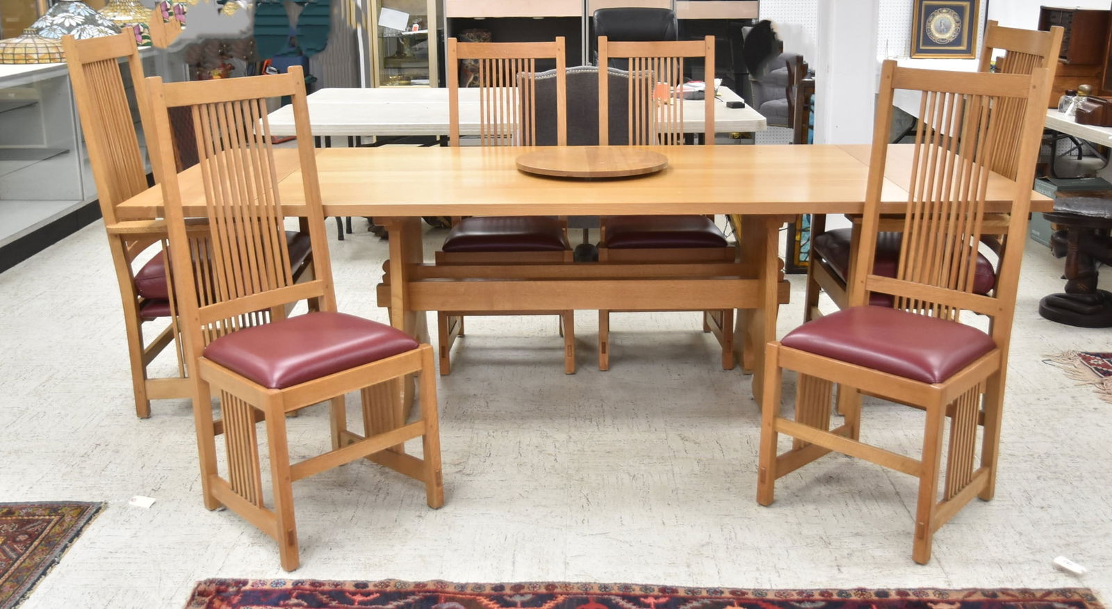 Stickley keyhole clearance trestle table