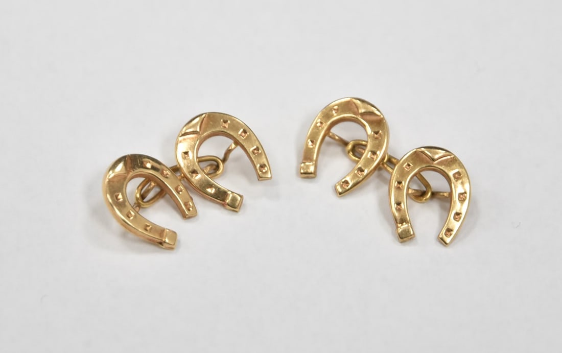 HERMES , (Pr) 18kt HORSESHOE CUFFLINKS (1 of 9)