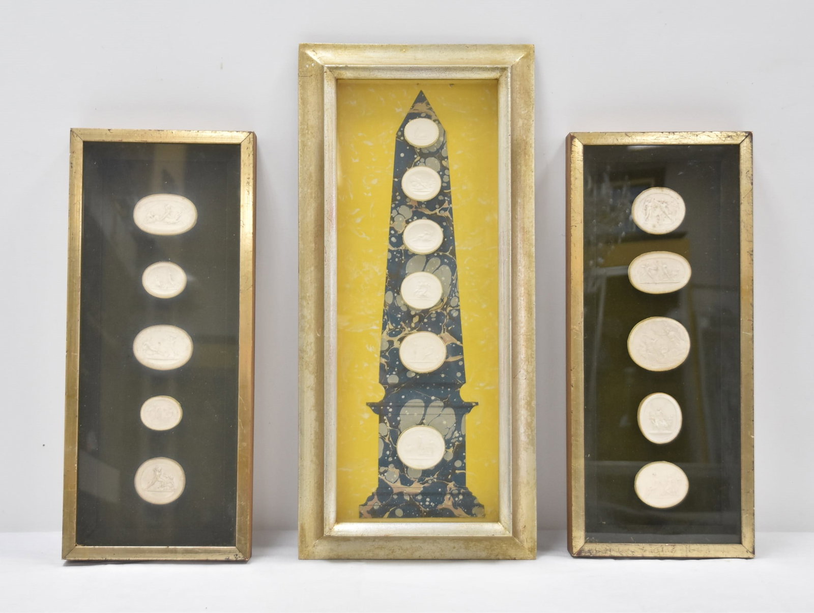 (3) FRAMED GRAND TOUR PLASTER INTAGLIO COLLAGES (1 of 14)