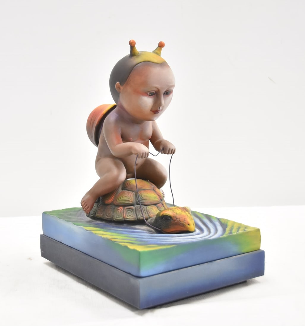 SERGIO BUSTAMANTE , "SNAIL BOY" CERAMIC SCULPTURE (1 of 10)