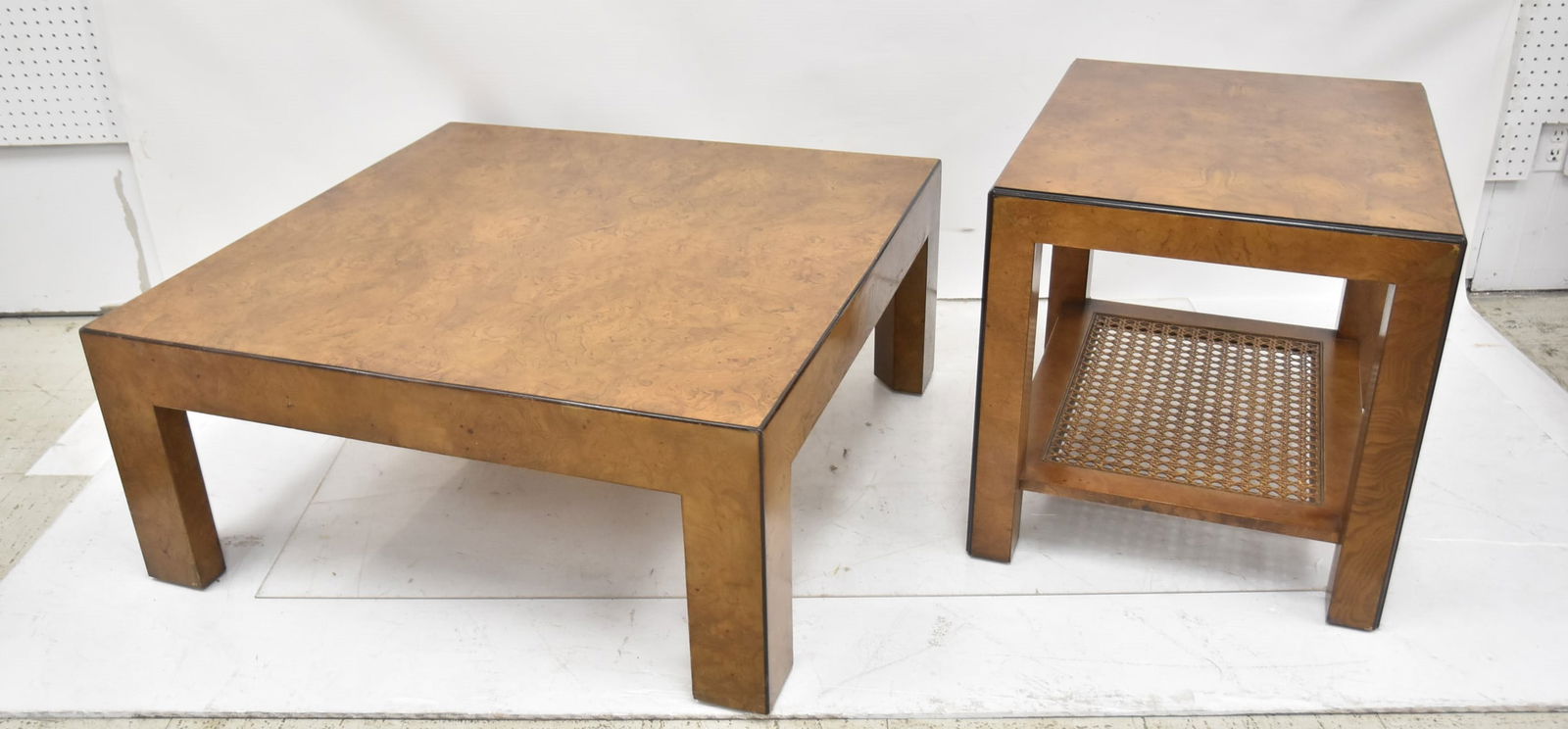 JOHN WIDDICOMB - BURL COFFEE TABLE & END TABLE (1 of 19)