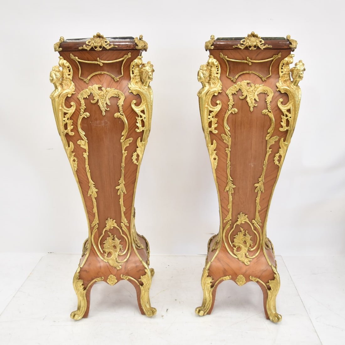 (Pr) LARGE FRENCH STYLE BRONZE MOUNTED PEDESTALS (1 of 14)