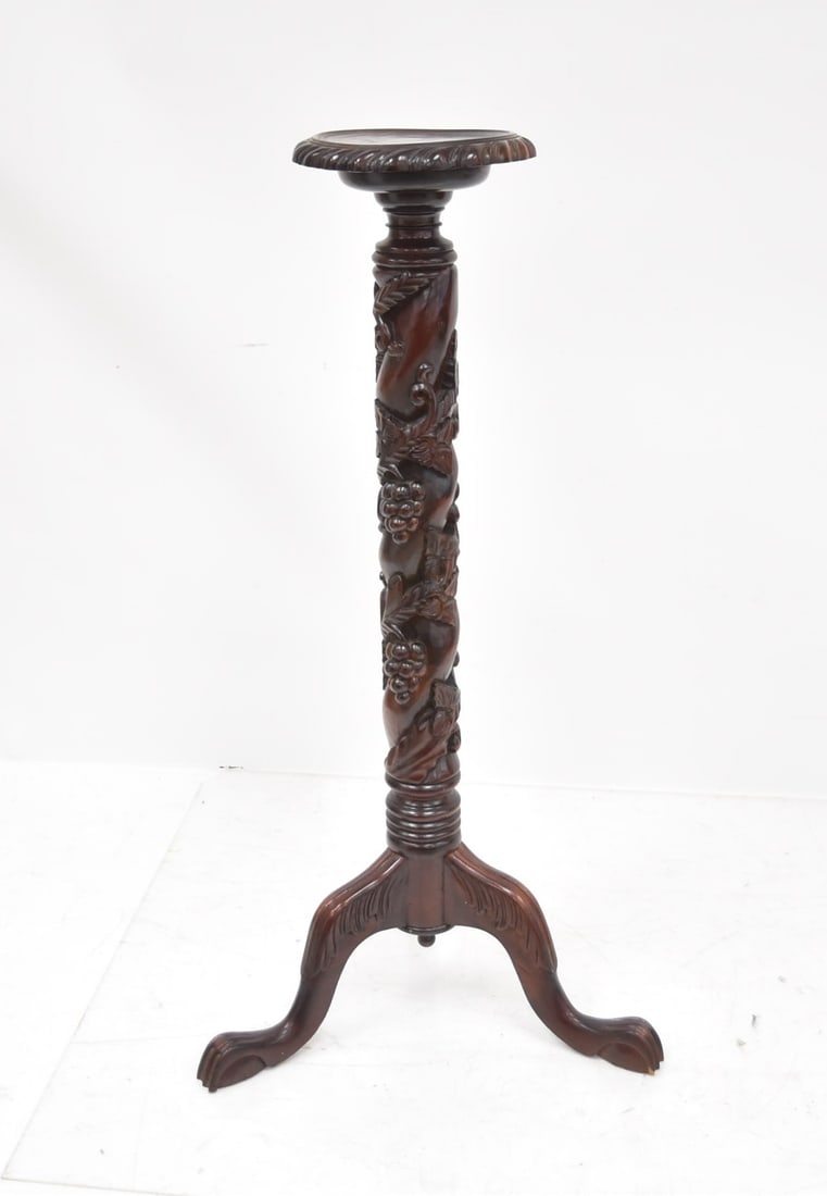 CARVED CANDLE STAND PEDESTAL (1 of 8)