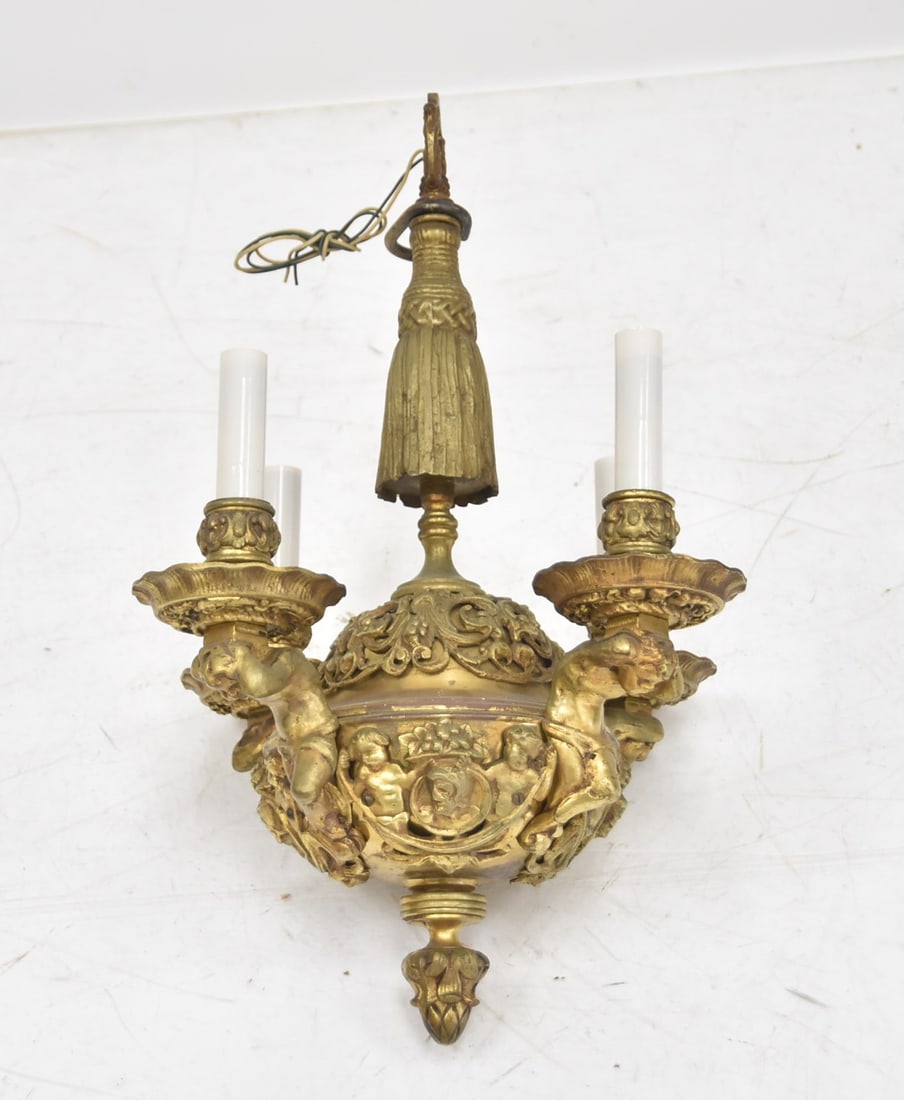 CALDWELL STYLE BRONZE FIGURAL CHANDELIER (1 of 11)