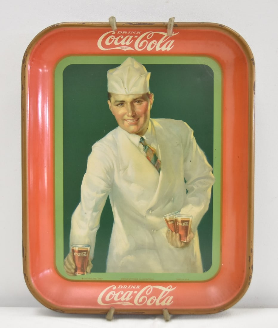 ORIGINAL COCA-COLA "SODA JERK" TRAY , 1927 (1 of 15)