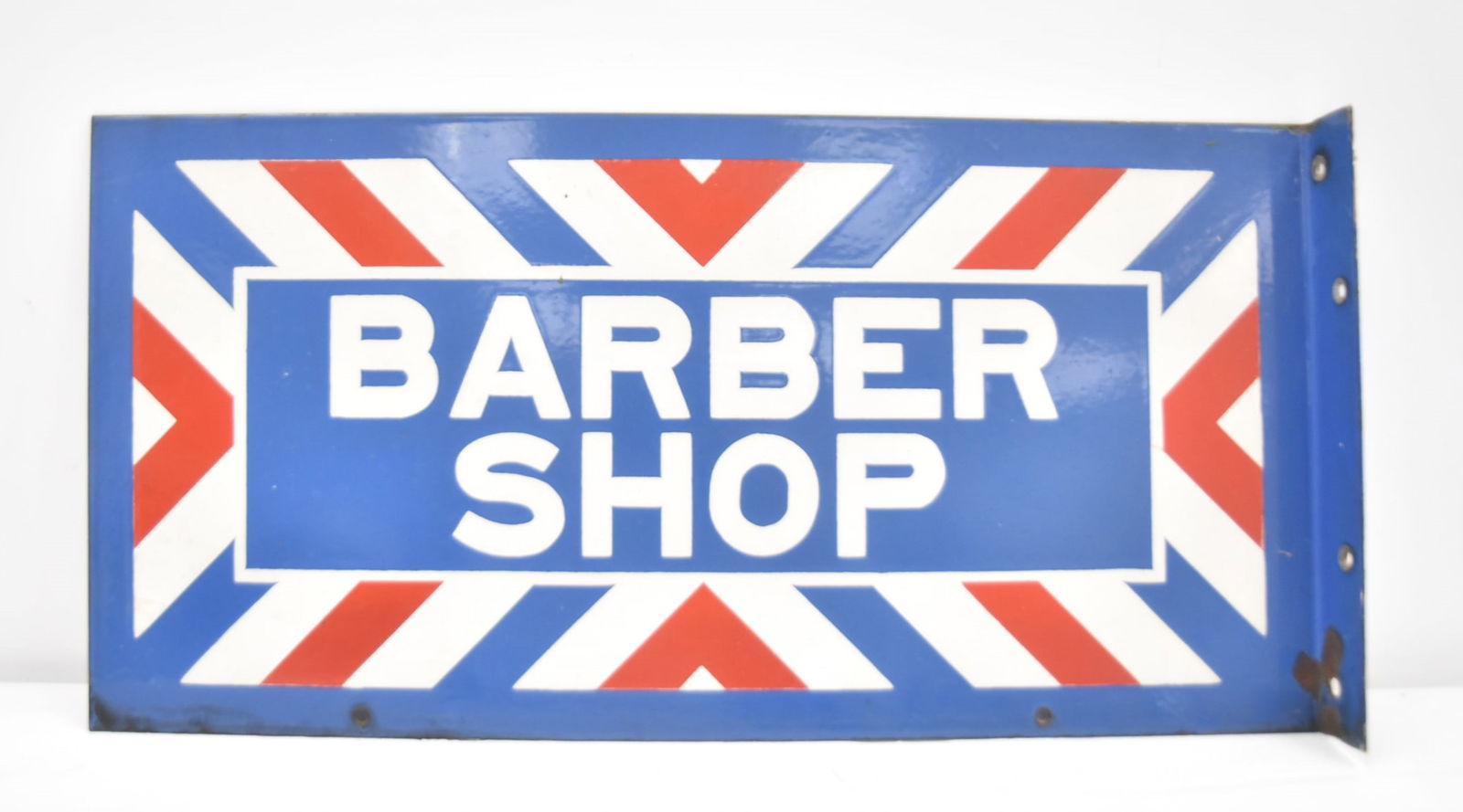 DOUBLE SIDED PORCELAIN BARBER SHOP SIGN (1 of 8)