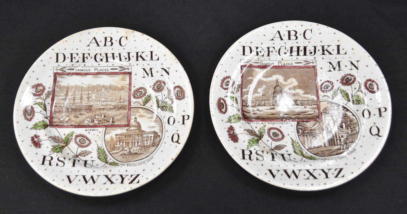 (2) BRITANIA POTTERY Co. SCENIC VIEW PLATES (1 of 12)