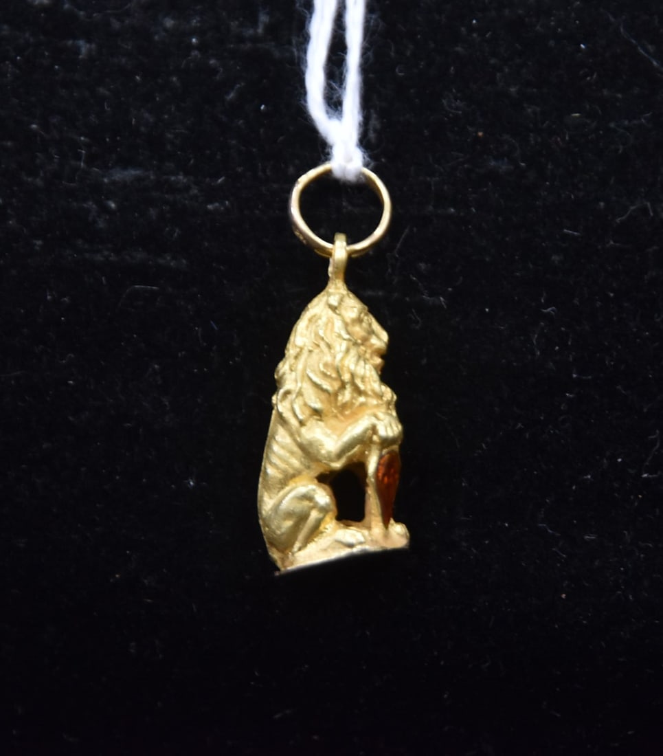 18kt GOLD & ENAMEL LION CHARM (1 of 10)