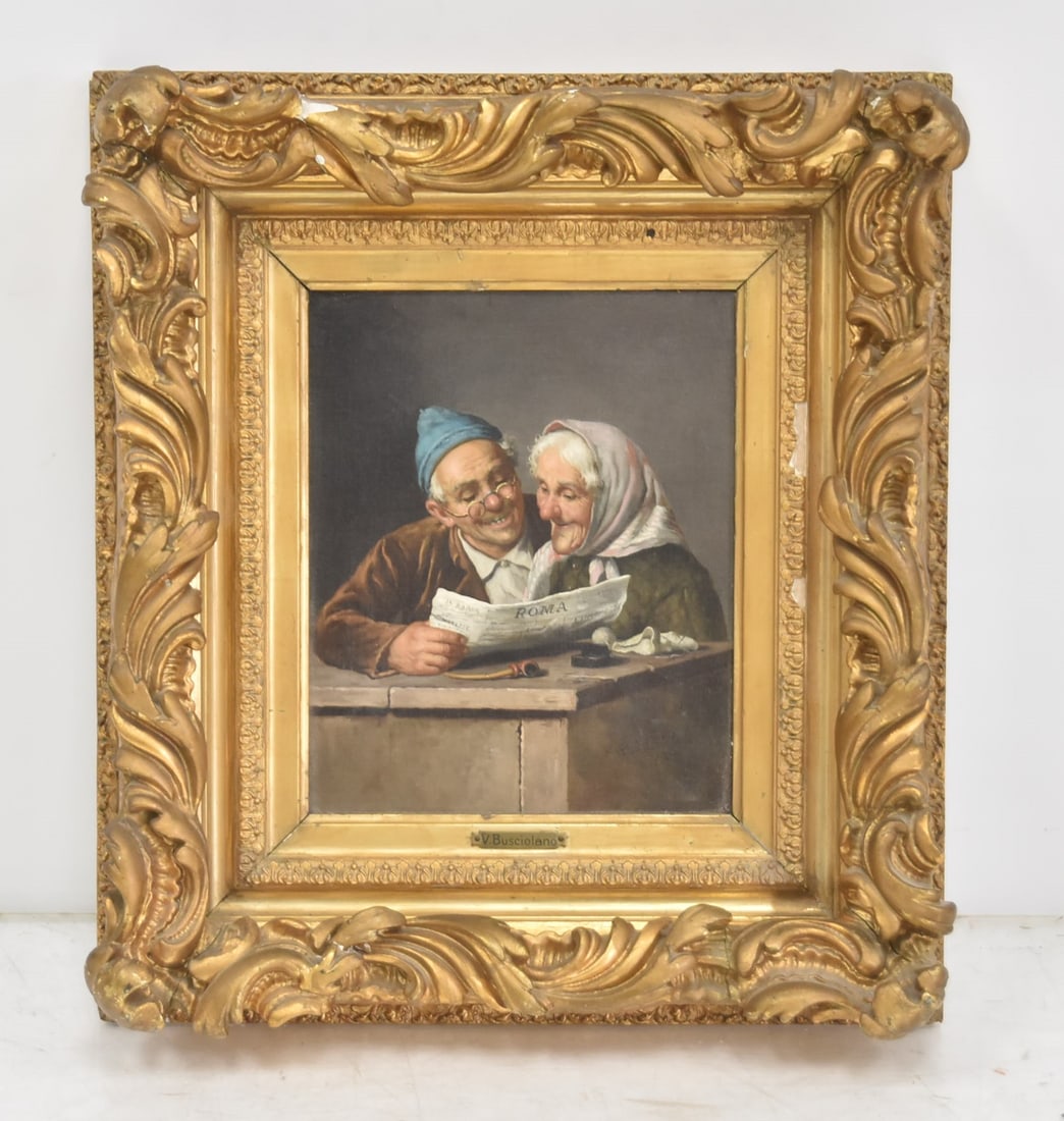 VINCENZO BUSCIOLANO , OIL ON CANVAS OLD COUPLE (1 of 14)