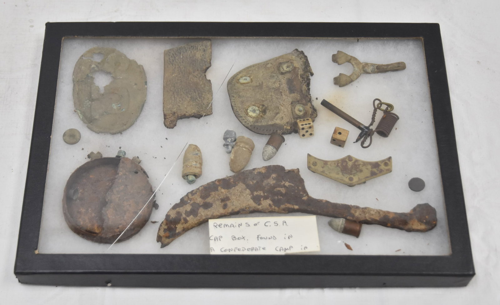 CIVIL WAR DUG RELICS FROM C.S.A CAP BOX (1 of 6)