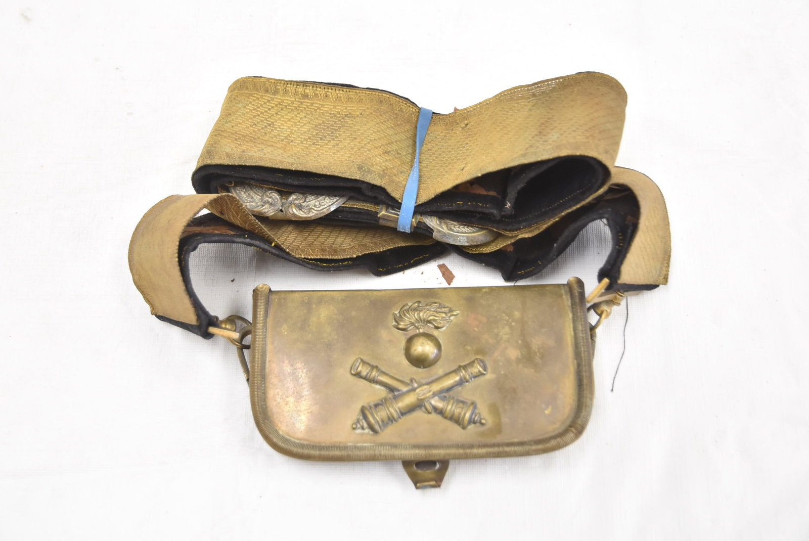 US ARMY BRASS CARTRIDGE BOX & BELT (1 of 8)