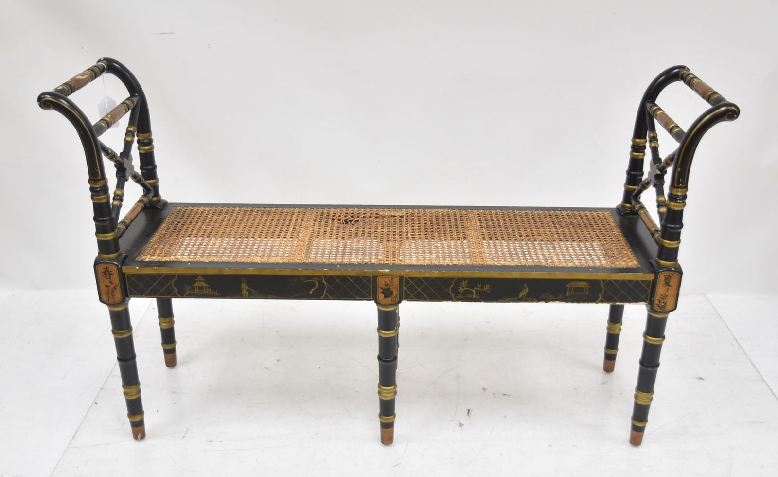 ROLLED ARM CHINOISERIE BENCH (1 of 13)