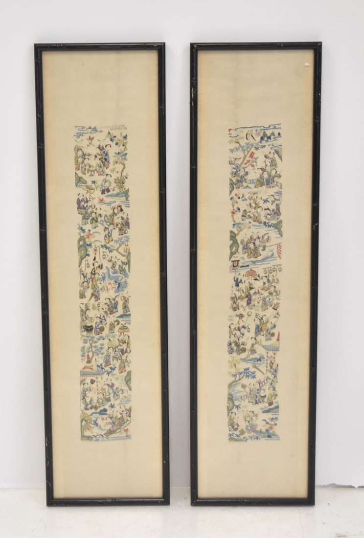 (Pr) CHINESE EMBROIDERY ON SILK WALL PANELS (1 of 9)