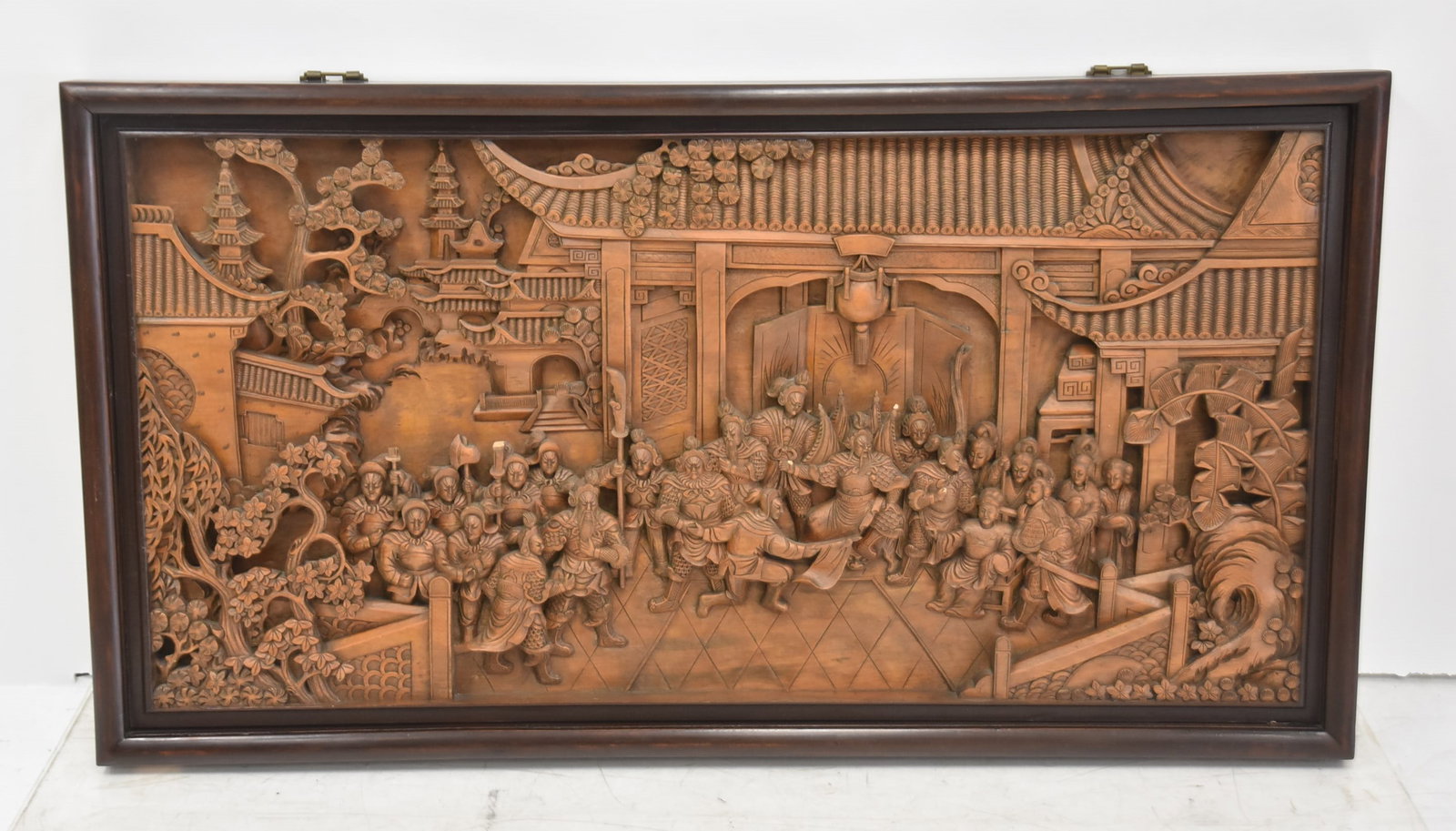 ASIAN HAND CARVED TEAK WALL HANGING (1 of 13)
