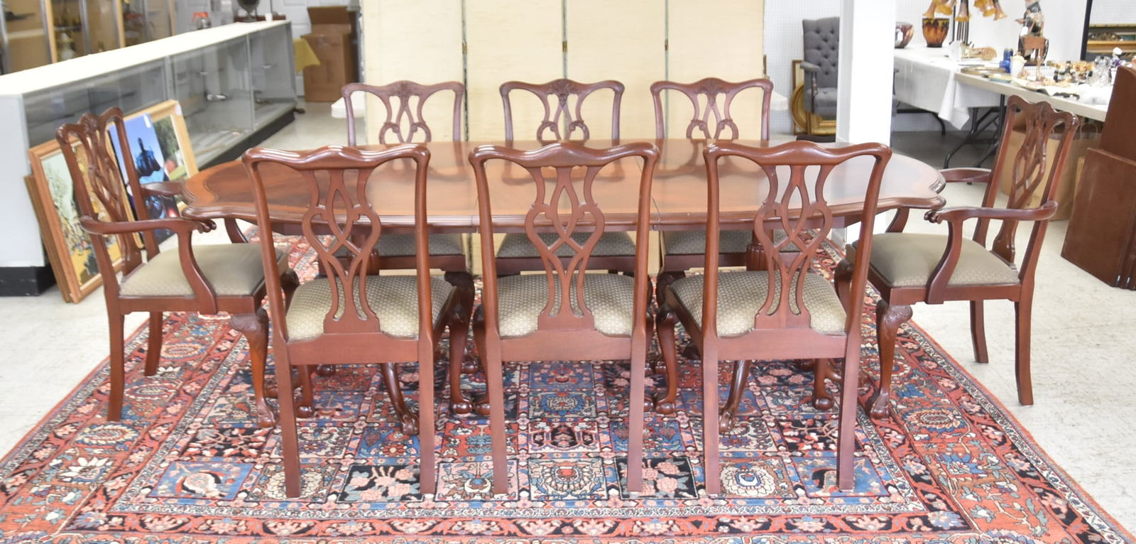 CRAFTIQUE MAHOGANY DINING TABLE & (8) CHAIRS (1 of 18)