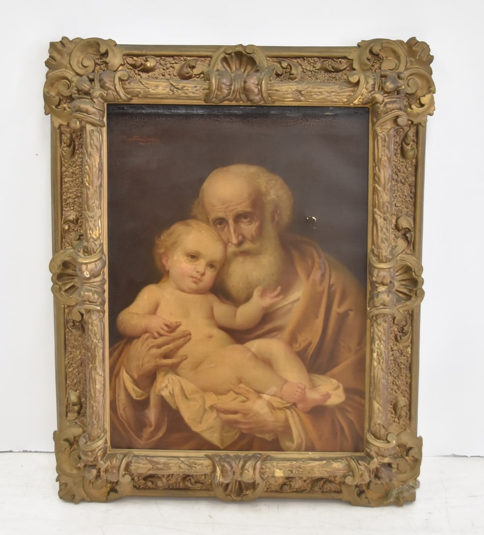 AFTER GIUSEPPE BERTINI (D.1898) ST JOSEPH & CHRIST (1 of 14)