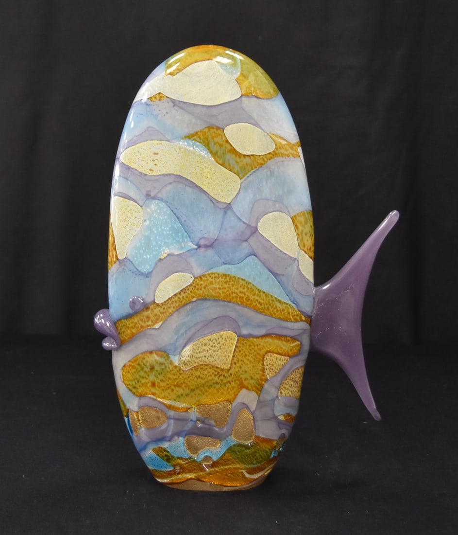 LARGE MURANO MULTI COLOR ART GLASS FISH (1 of 11)