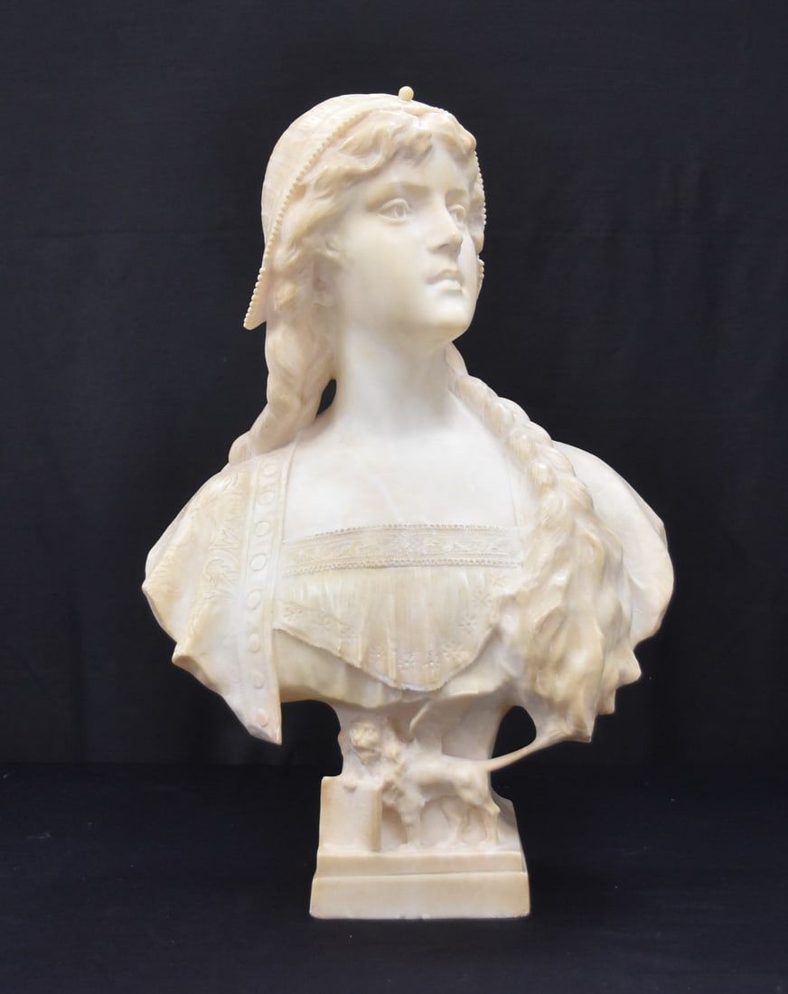 AFTER VITTORIO POCHINI , MARBLE BUST OF WOMAN (1 of 18)