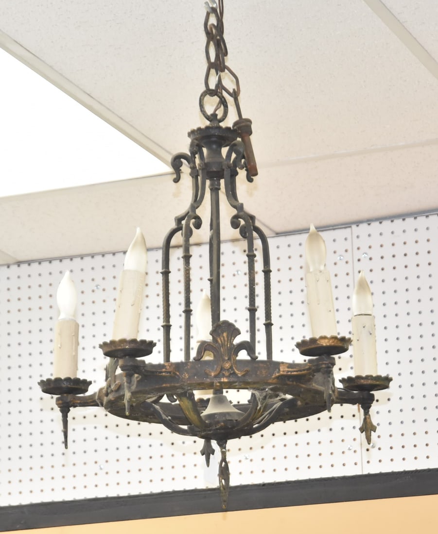 VICTORIAN GOTHIC IRON CHANDELIER (1 of 11)