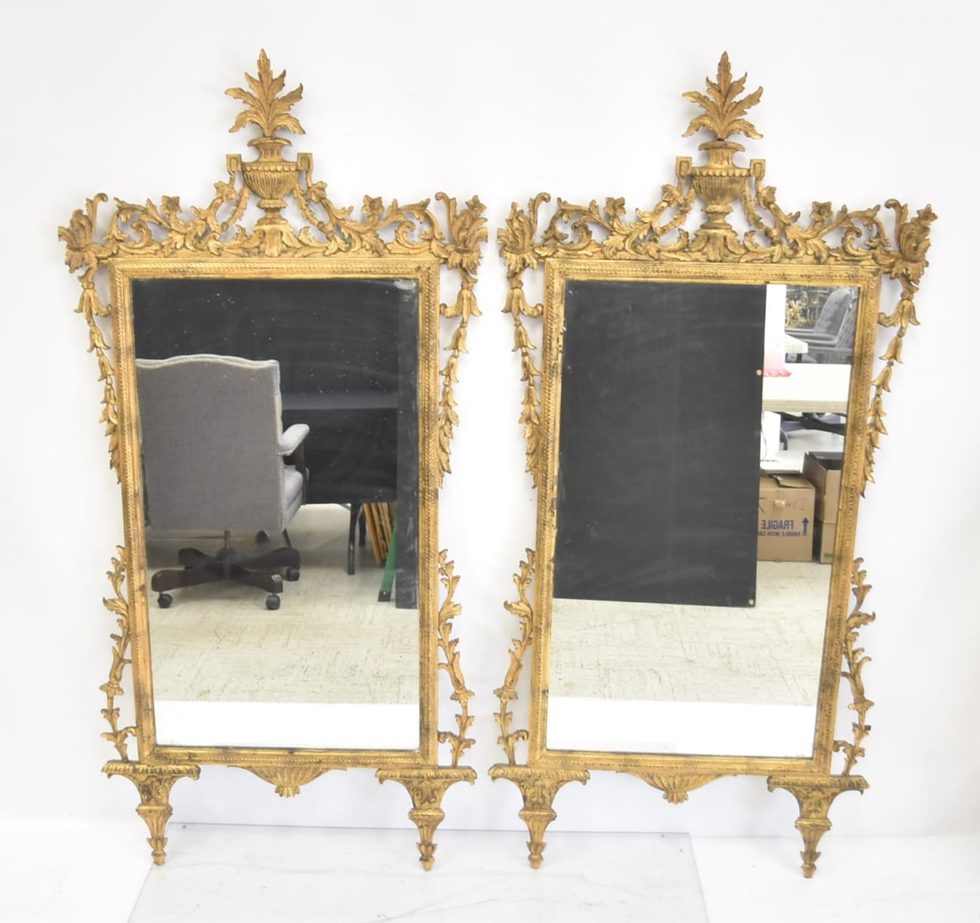 (Pr) ANTIQUE CHIPPENDALE GILTWOOD MIRRORS (1 of 10)