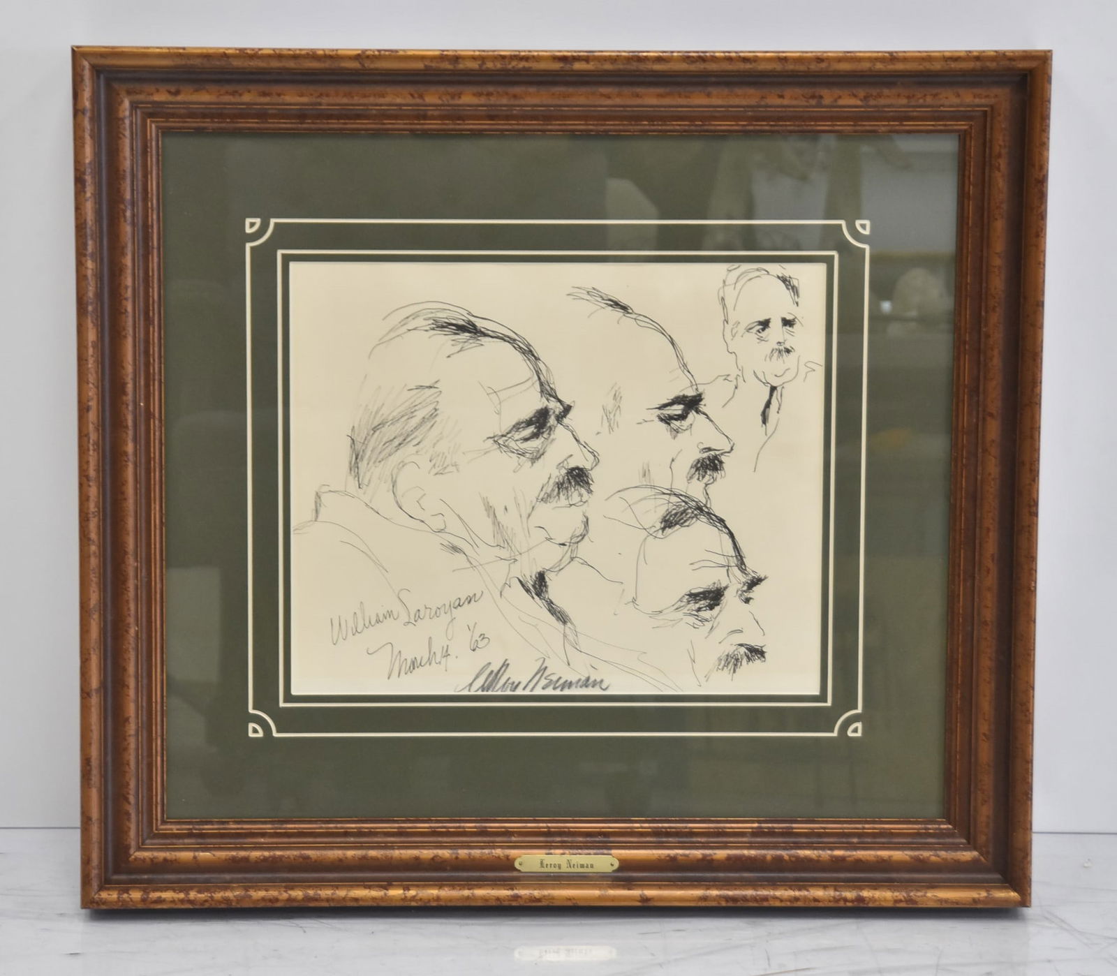 LeROY NEIMAN , WILLIAM SAROYAN ORIGINAL DRAWING (1 of 13)