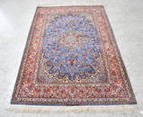 5' x 8' SILK & WOOL ISFAHAN CARPET , SIGNED