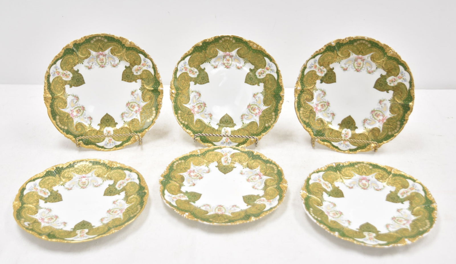 (6) JEAN POUYAT LIMOGES GREEN & GOLD PLATES (1 of 13)