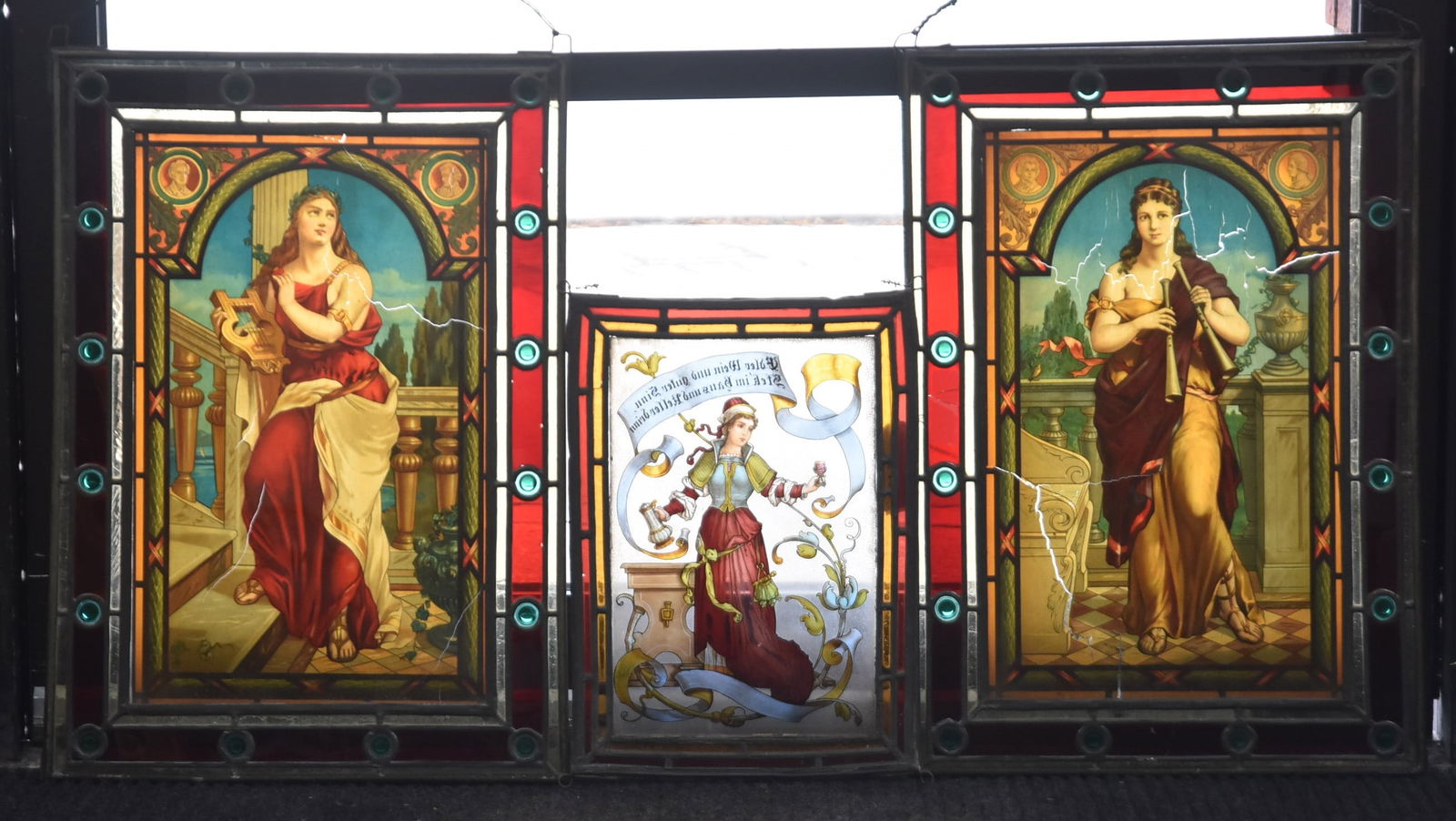 (3) ANTIQUE GERMAN STAINED GLASS WINDOWS (1 of 13)