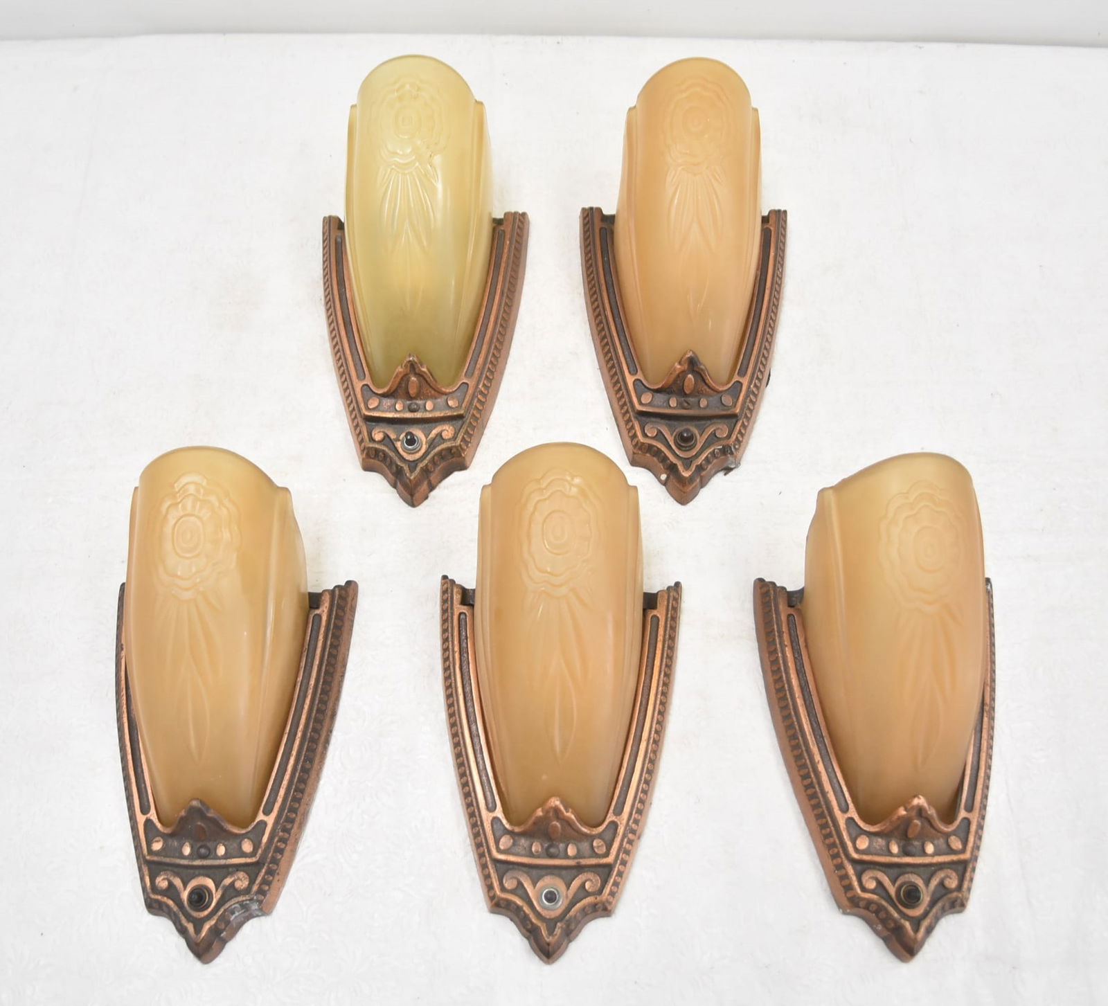 (5) ART DECO SLIPPER WALL SCONCES BY PURITAN (1 of 20)