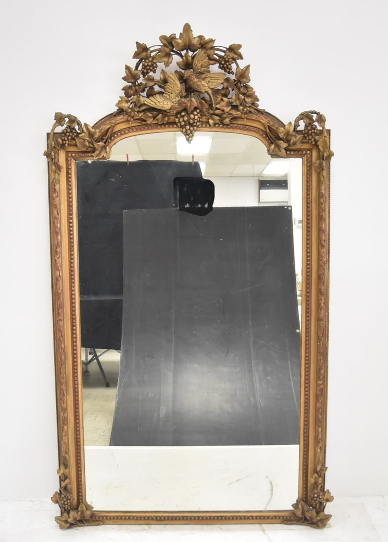 LARGE ANTIQUE GILT GESSO PIER MIRROR (1 of 15)