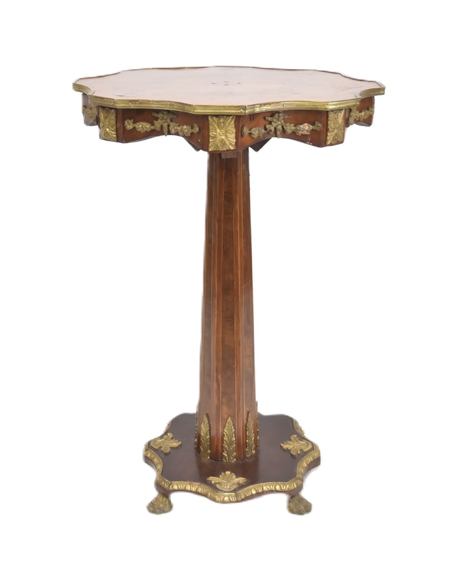 FRENCH STYLE BRONZE MOUNTED COLUMN TABLE (1 of 9)