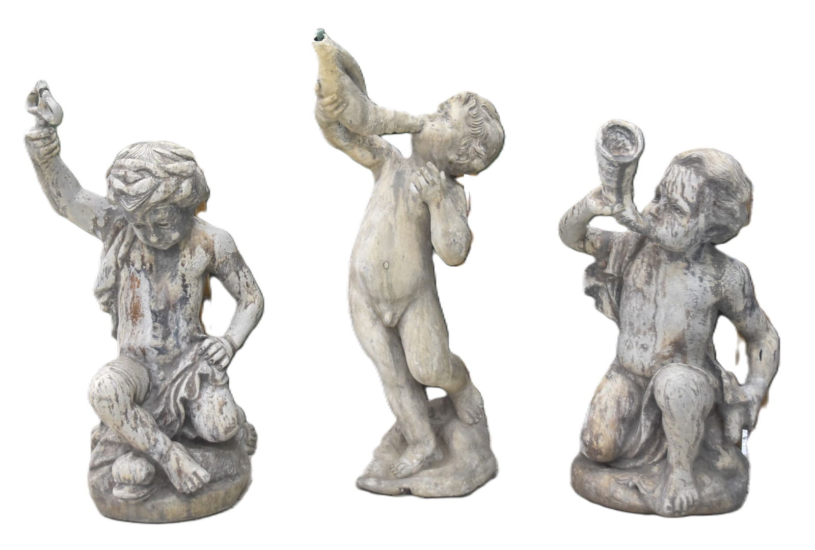 (3) OUTDOOR PATIO GARDEN CHERUB FOUNTAINS (1 of 8)