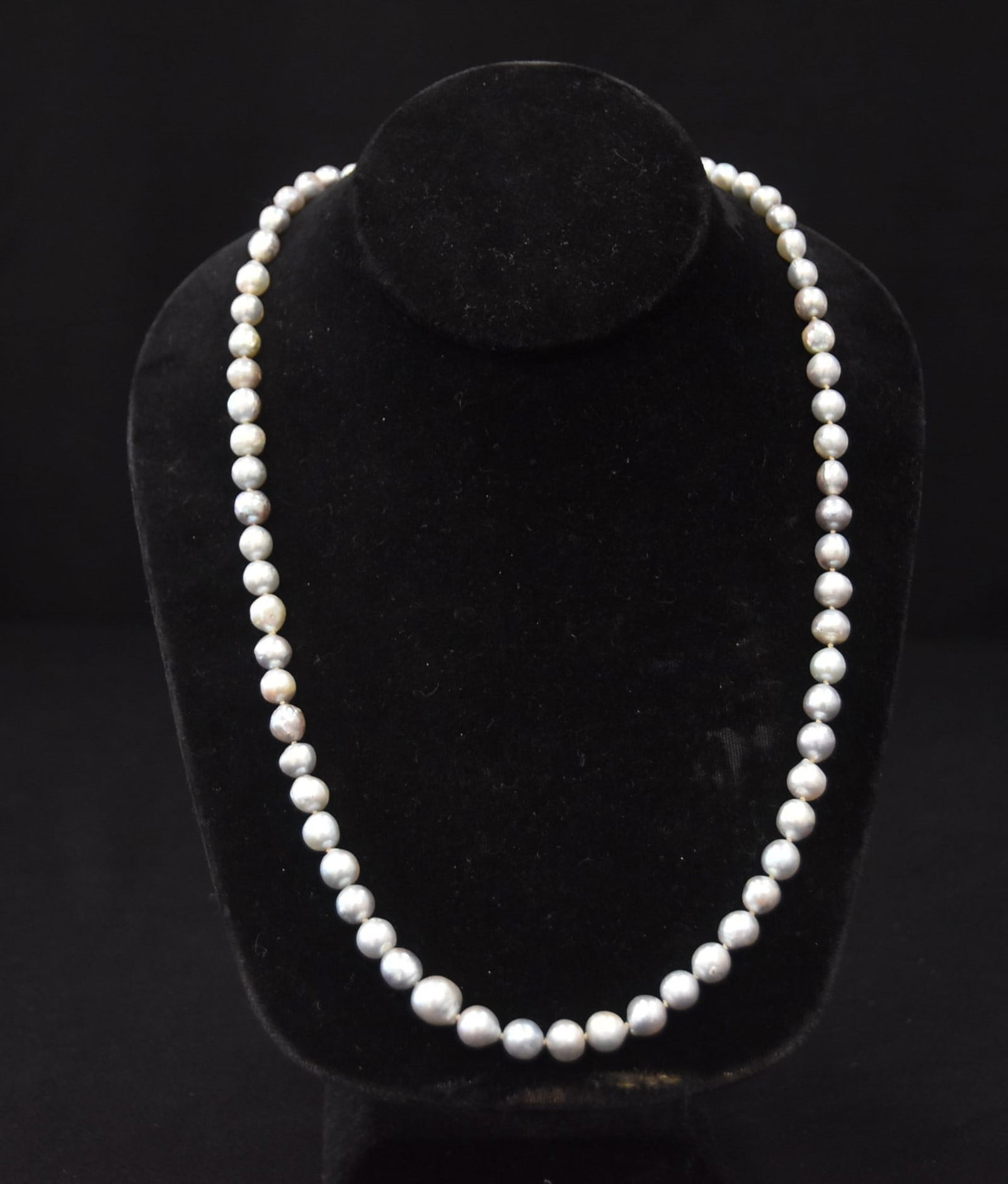 BAROQUE BLUE PEARLS - 12" LONG (1 of 10)