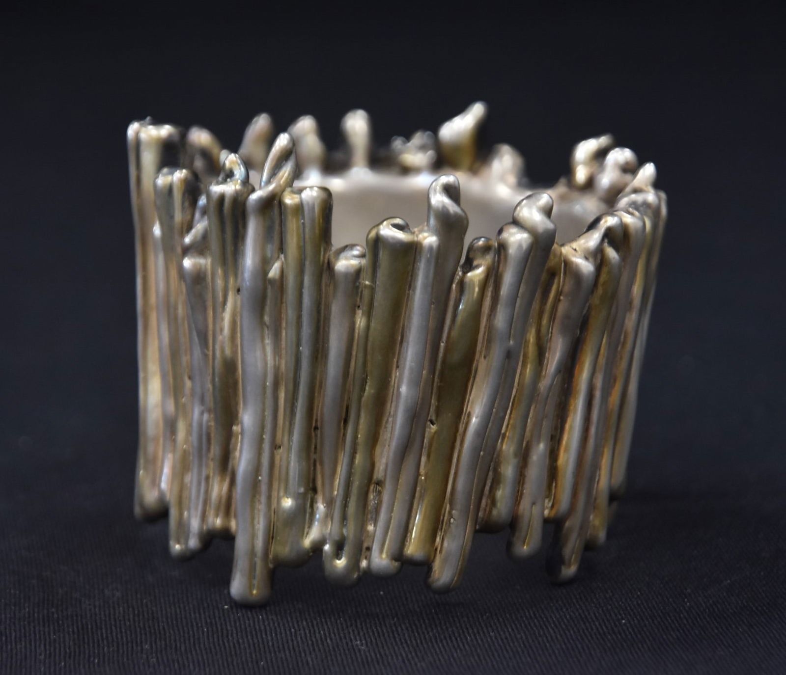 BRUTALIST STYLE STERLING CUFF BRACELET (1 of 6)