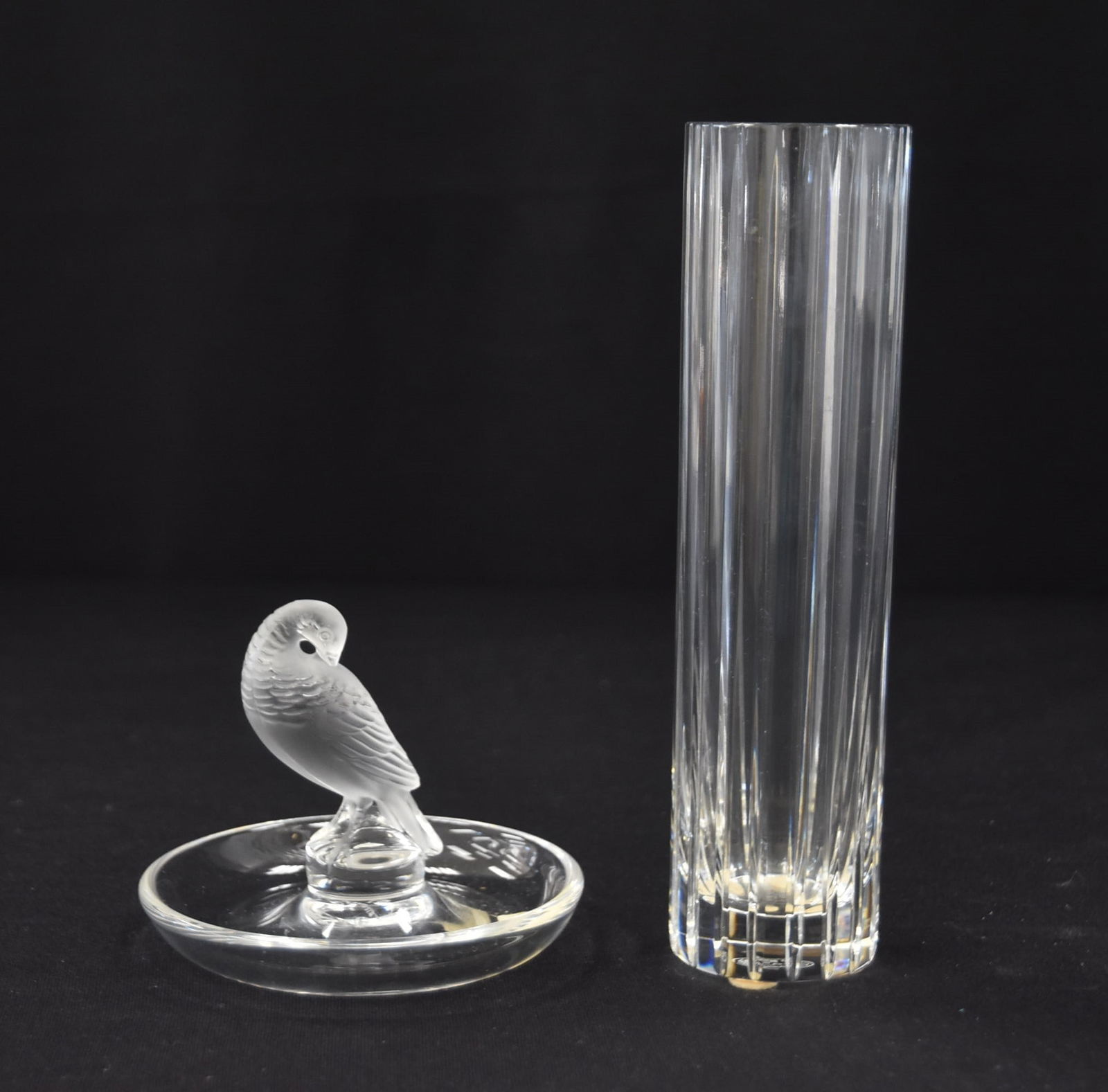 BACCARAT BUD VASE / LALIQUE RING TRAY (1 of 8)