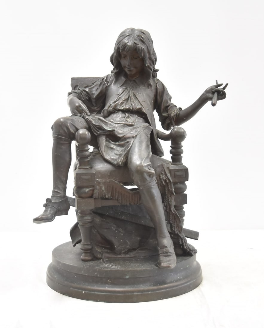 ADRIAN ETIENNE GAUDEZ , LARGE BRONZE SEATED BOY (1 of 11)