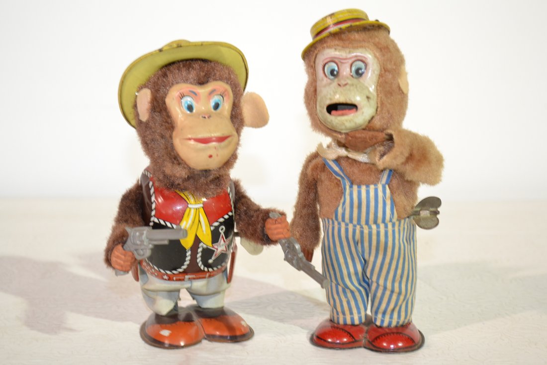 (2) WIND UP JAPAN MONKEYS (AS FOUND) - 7"