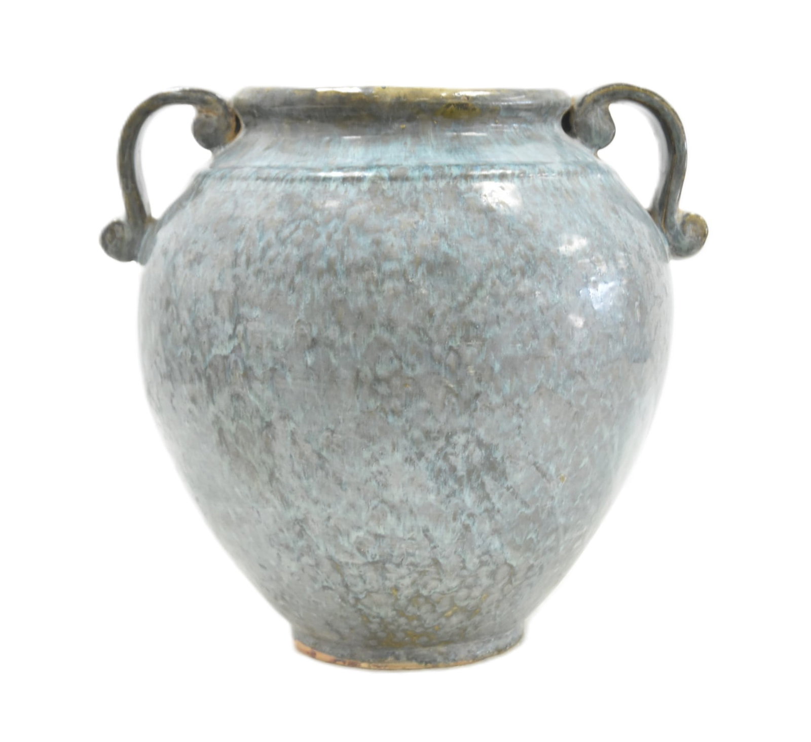 LARGE FULPER POTTERY HANDLED VASE: LARGE FULPER POTTERY TWIN HANDLE VASE - 15" x 12" x 14 1/2"