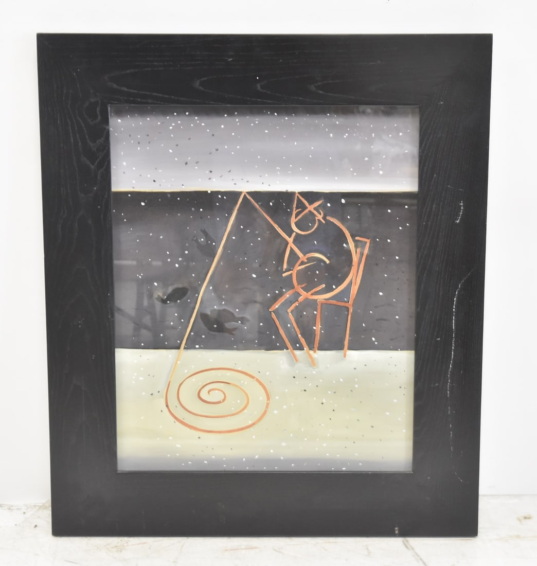 SUZANNE CAPORAEL , GOUACHE ON PAPER PAINTING: SUZANNE CAPORAEL (AMERICAN, b. 1949) TITLED INVERSO , STUDY No. 2 , HANS CASTORP , DEPICTING MAIN CHARACTER FROM THOMAS MANN'S NOVEL "THE MAGIC MOUNTAIN" , WRITTEN IN 1924 ; WITH RICHARD GRAY GALLERY