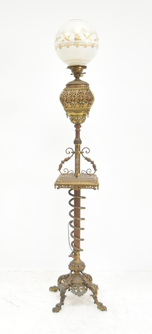ANTIQUE 19thC BRONZE FLOOR LAMP (1 of 20)