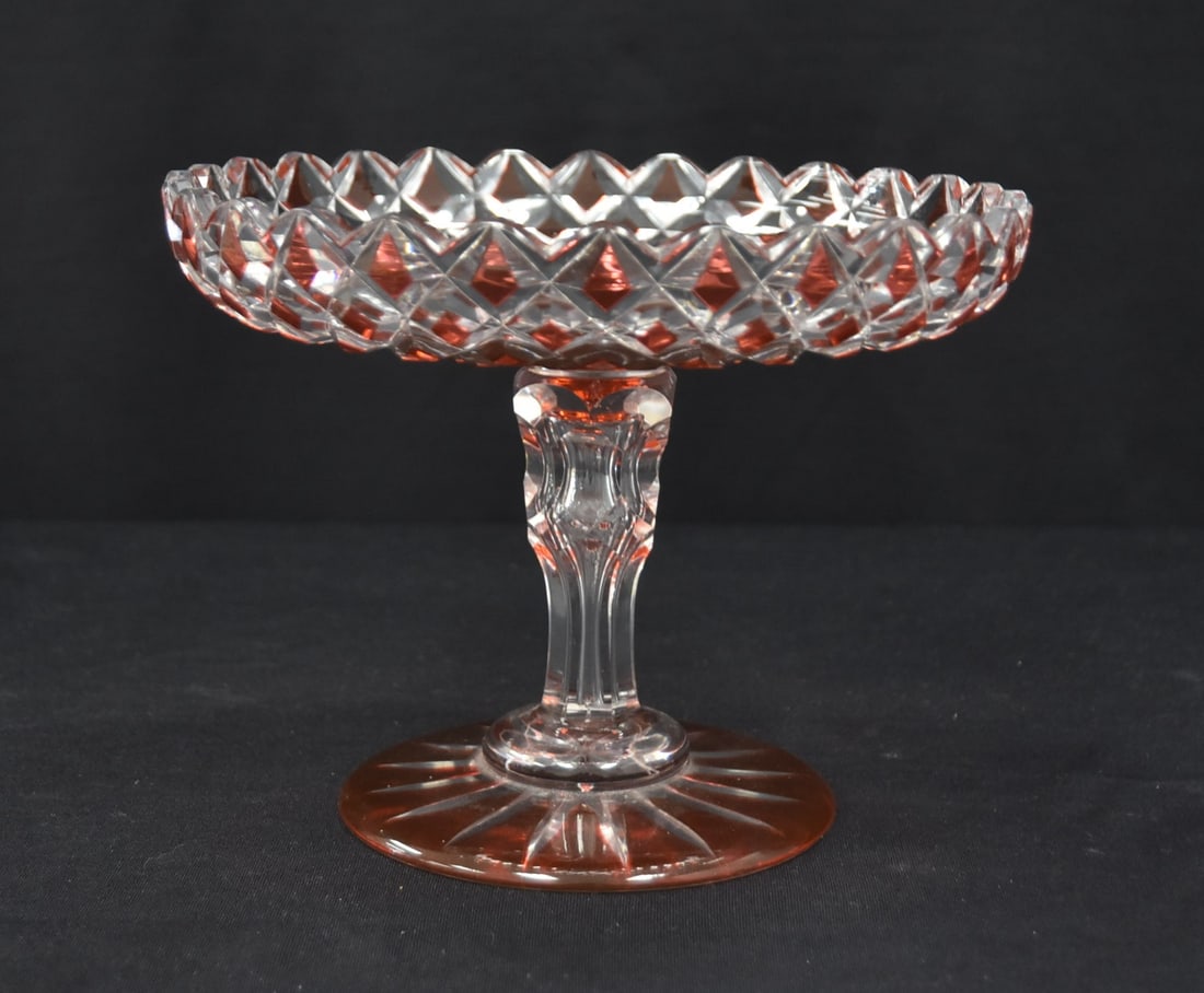 ANTIQUE BACCARAT ? RED CUT TO CLEAR TAZZA (1 of 6)