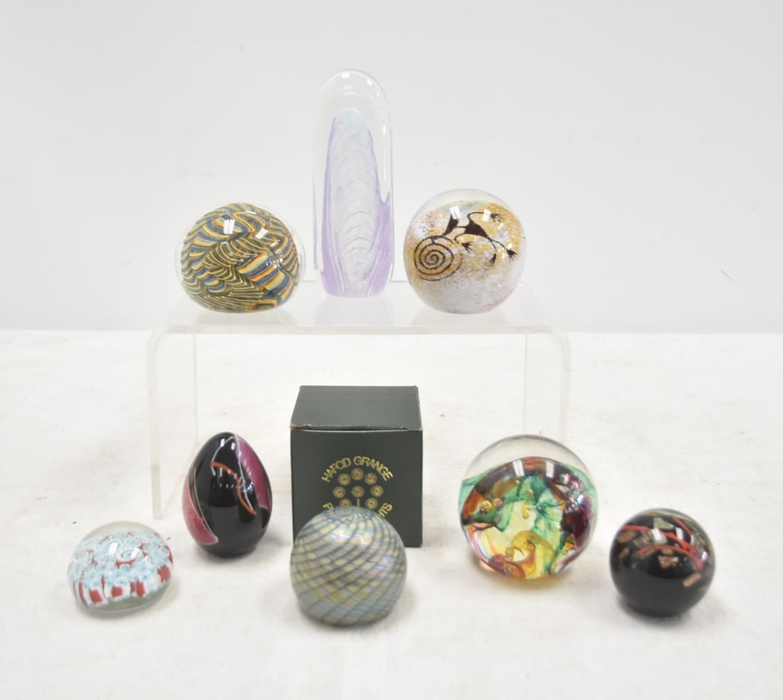(8) ART GLASS PAPERWEIGHTS - (1 of 11)