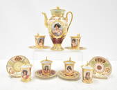 FINE HAND PAINTED ROYAL VIENNA COFFEE SET