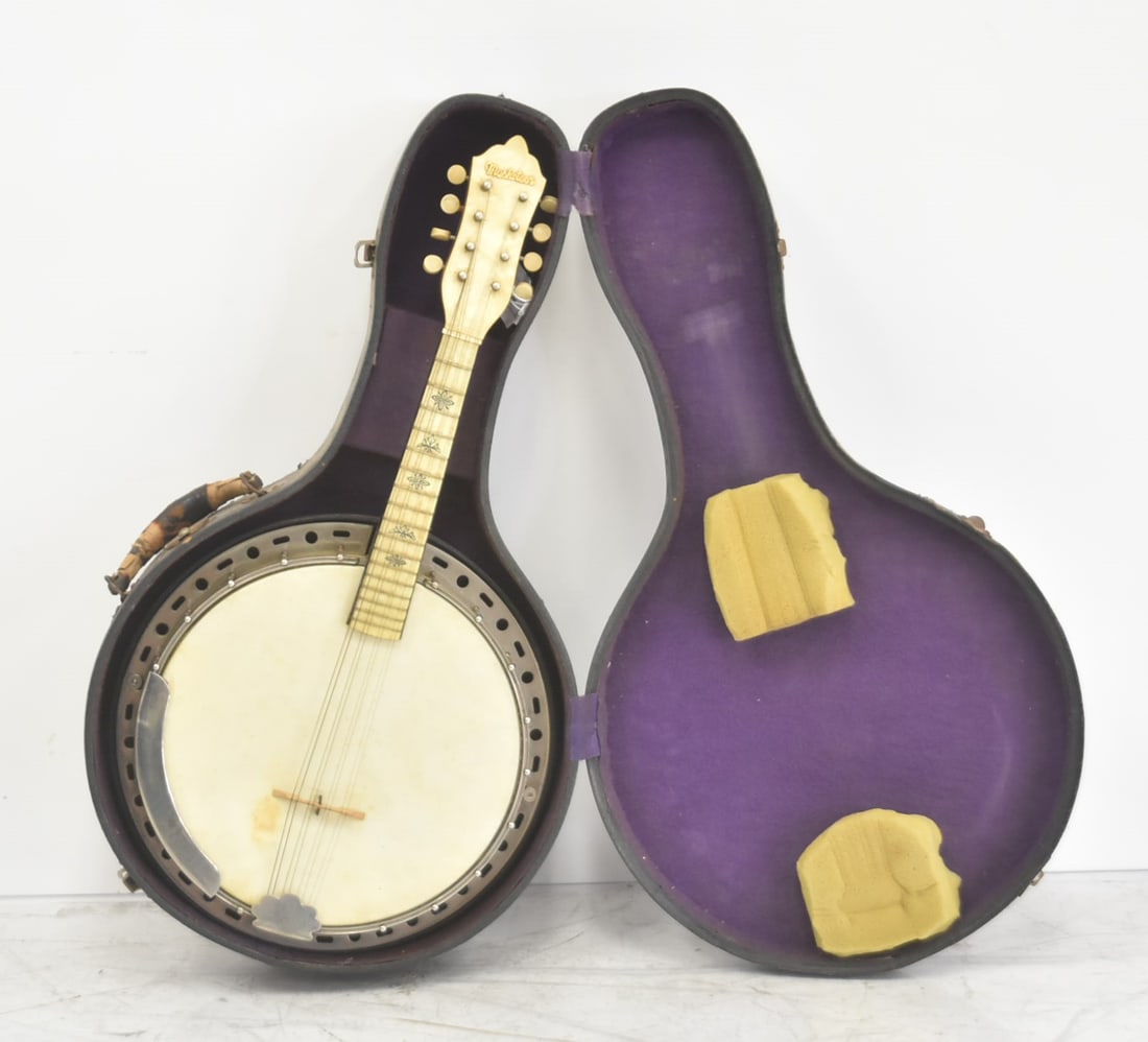 VINTAGE MUSKETEER BANJO WITH CASE (1 of 16)