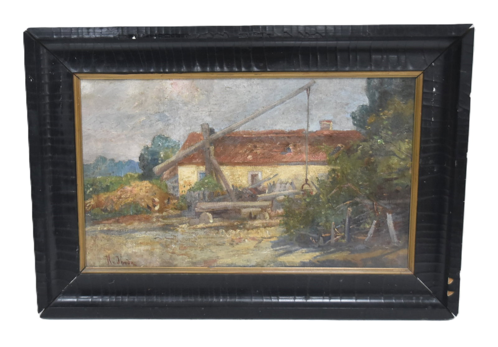 HERMINE VON JANDA , OIL ON CANVAS BARN LANDSCAPE (1 of 13)