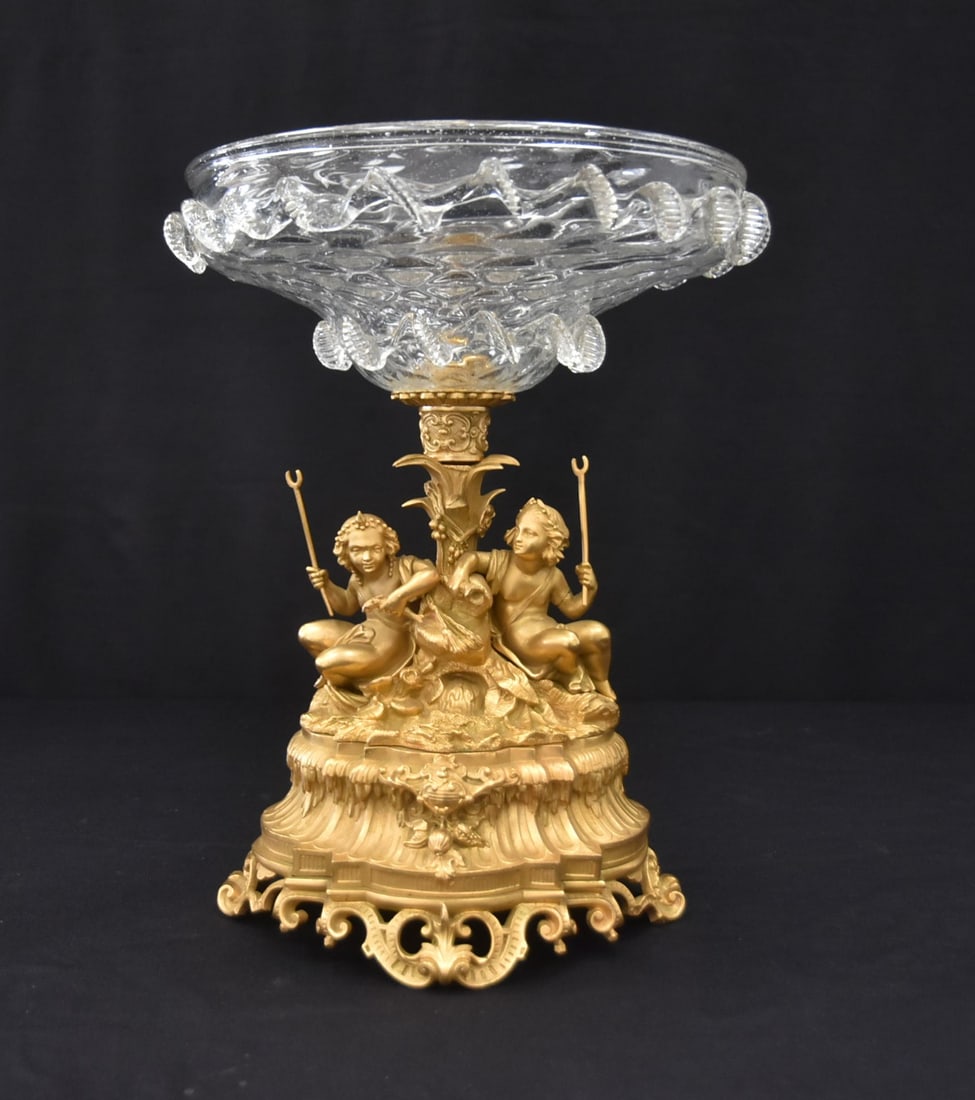 GILDED BRONZE & CRYSTAL CENTERPIECE (1 of 12)